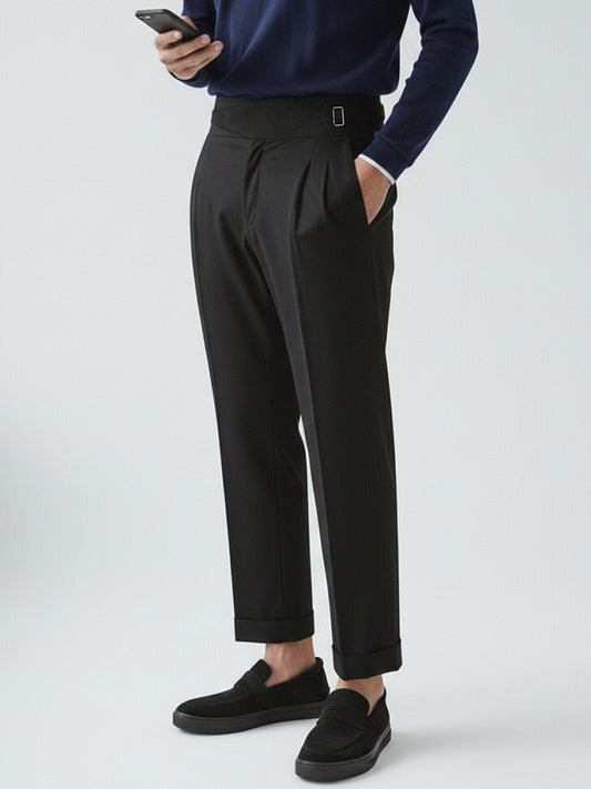 Urban Wolfs Double-Buckle Gurkha Pant Black