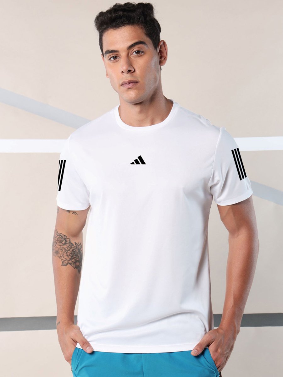 Men's Imported Mesh Dry - Fit White Tees - URBAN WOLFS
