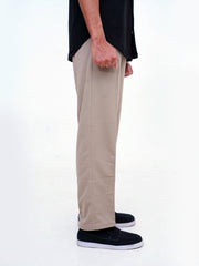 Men's Imported Plated Baige Baggy Joggers