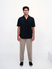 Men's Imported Plated Baige Baggy Joggers