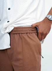 Men's Imported Plated Brown Baggy Joggers