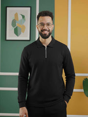 Urban Wolfs Imported Flex Lock Black Zipper Polo