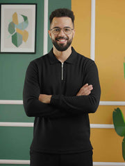 Urban Wolfs Imported Flex Lock Black Zipper Polo