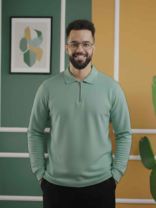 Urban Wolfs Imported Flex Lock Mint Zipper Polo