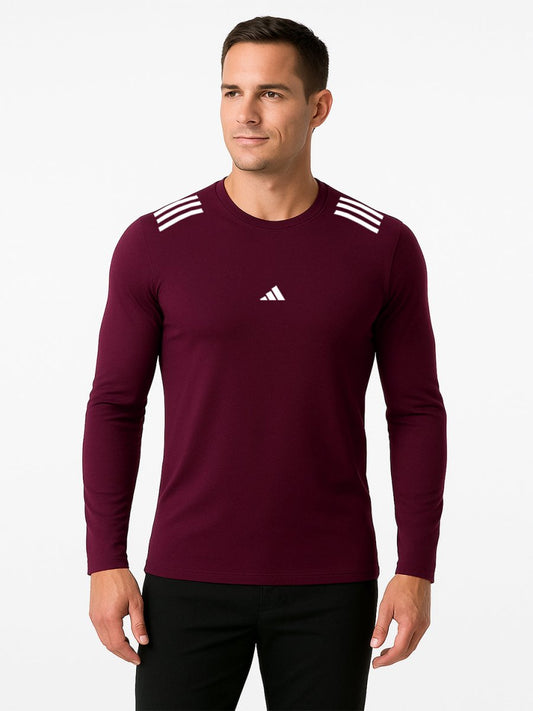 Men’s Premium Imported Dri - Fit Full Sleeve Maroon Shirt - URBAN WOLFS