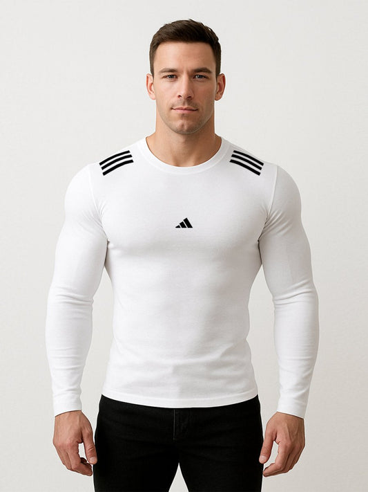 Men’s Premium Imported Dri - Fit Full Sleeve White Shirt - URBAN WOLFS