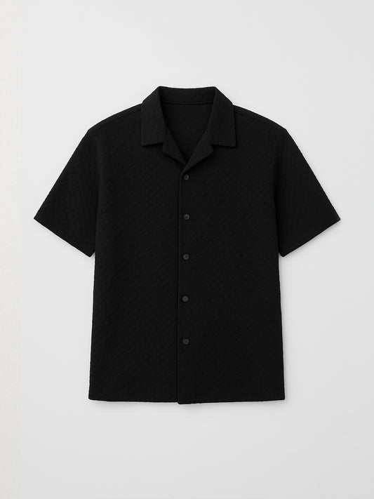 Men’s Luxury Imported Coat Collar Black Shirt