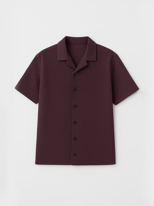 Men’s Luxury Imported Coat Collar Maroon Shirt