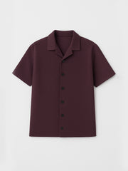 Men’s Luxury Imported Coat Collar Maroon Shirt