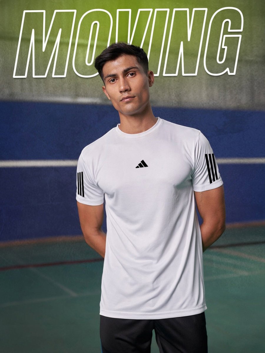 Men's Imported Mesh Dry - Fit White Tees - URBAN WOLFS