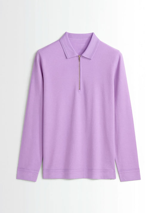 Urban Wolfs Imported Flex Lock Light Purple Zipper Polo