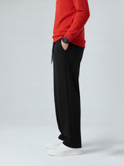 Men's Imported Loose Bottom Black Trouser