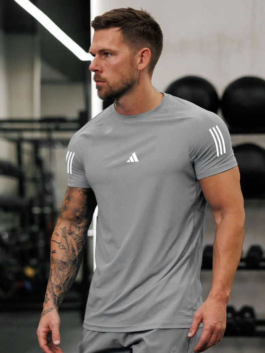 Men's Imported Mesh Dry - Fit Grey Tees - URBAN WOLFS