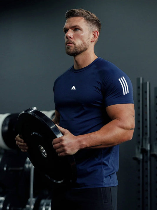 Men's Imported Mesh Dry - Fit Navy Tees - URBAN WOLFS