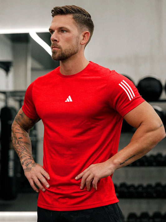 Men's Imported Mesh Dry - Fit Red Tees - URBAN WOLFS