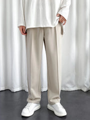 Men's Imported Plated Baige Baggy Joggers