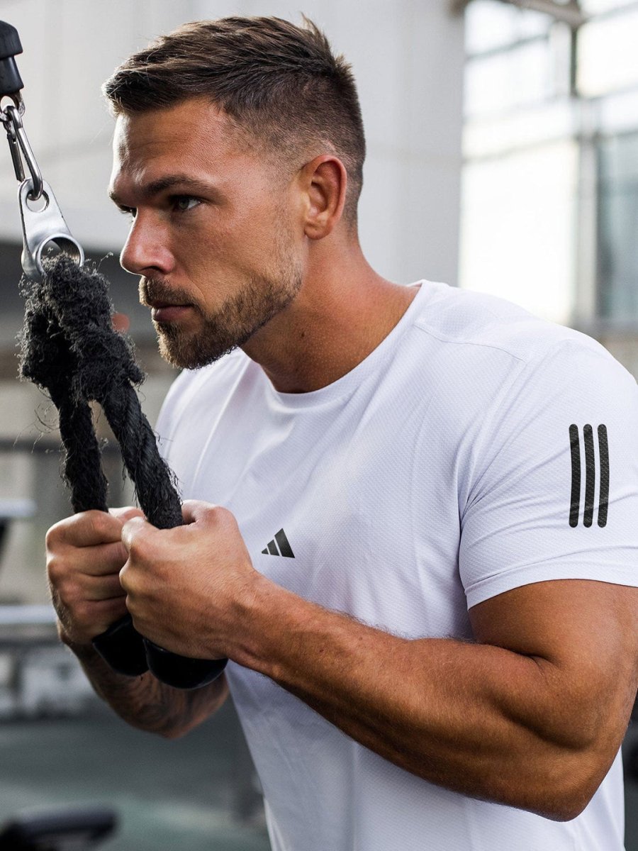 Men's Imported Mesh Dry - Fit White Tees - URBAN WOLFS