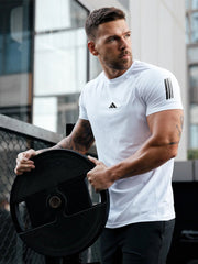 Men's Imported Mesh Dry - Fit White Tees - URBAN WOLFS