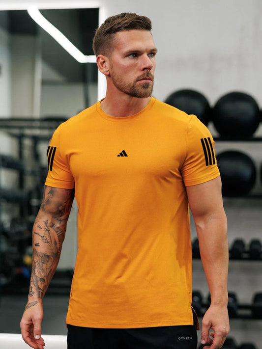 Men's Imported Mesh Dry - Fit Neon Orange Tees - URBAN WOLFS