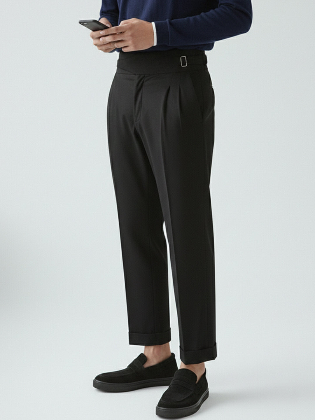 Urban Wolfs Double-Buckle Gurkha Pant Black