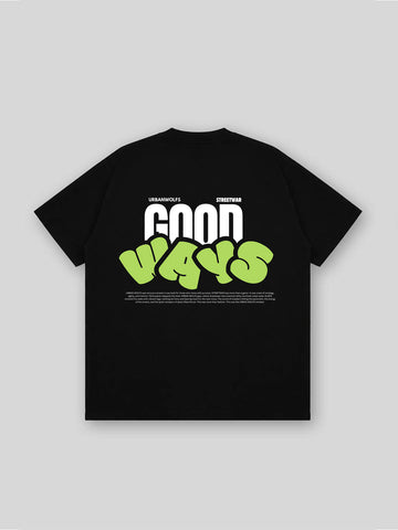 Urban Wolfs Good Vibes Graphic Streetwear T-Shirt