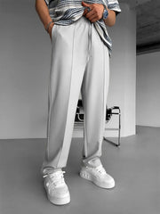 Men's Imported Plated Light Grey Baggy Joggers