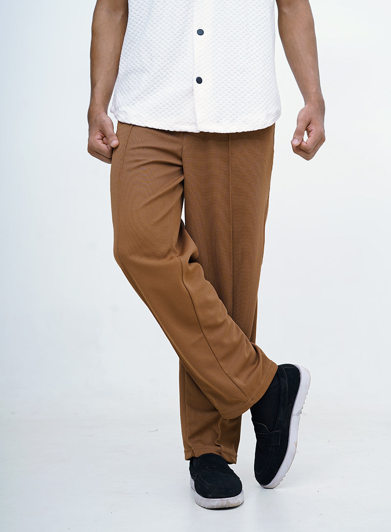 Men's Imported Plated Brown Baggy Joggers