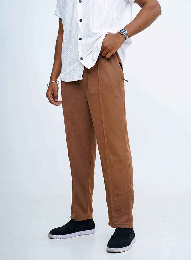 Men's Imported Plated Brown Baggy Joggers