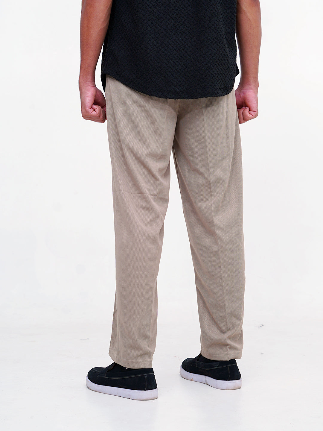 Men's Imported Plated Baige Baggy Joggers