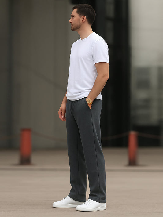 Men's Imported Loose Bottom Dark Grey Trouser