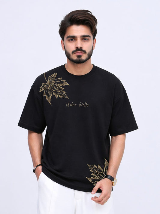 Urban Wolfs Imported Down Shoulder Gold Tee Shirt - URBAN WOLFS