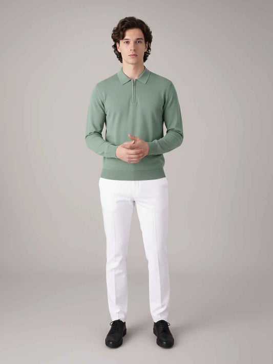 Urban Wolfs Imported Flex Lock Mint Zipper Polo