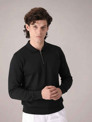 Urban Wolfs Imported Flex Lock Black Zipper Polo