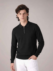 Urban Wolfs Imported Flex Lock Black Zipper Polo
