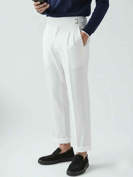 Urban Wolfs Double - Buckle Gurkha Pant Off White - URBAN WOLFS