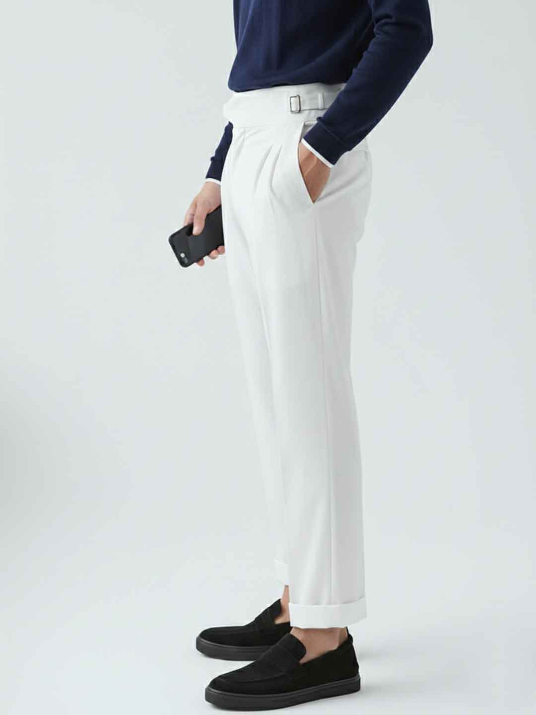 Urban Wolfs Double-Buckle Gurkha Pant Off White