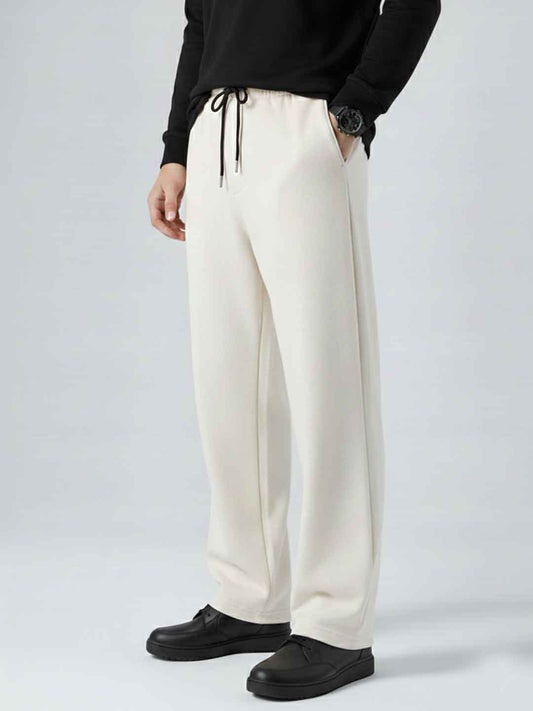 Men's Imported Loose Bottom Off White Trouser