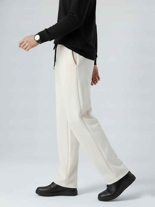 Men's Imported Loose Bottom Off White Trouser