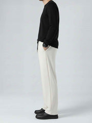 Men's Imported Loose Bottom Off White Trouser