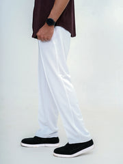 Men's Imported Plated White Baggy Joggers
