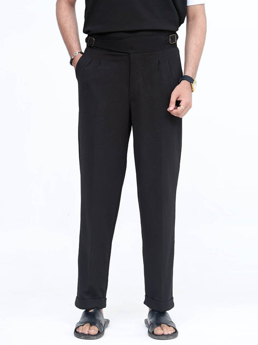 Urban Wolfs Double - Buckle Gurkha Pant Black - URBAN WOLFS