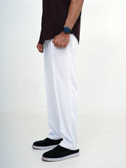 Men's Imported Plated White Baggy Joggers