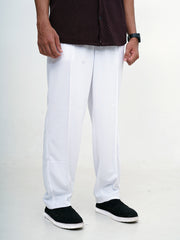 Men's Imported Plated White Baggy Joggers