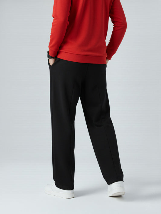 Men's Imported Loose Bottom Black Trouser