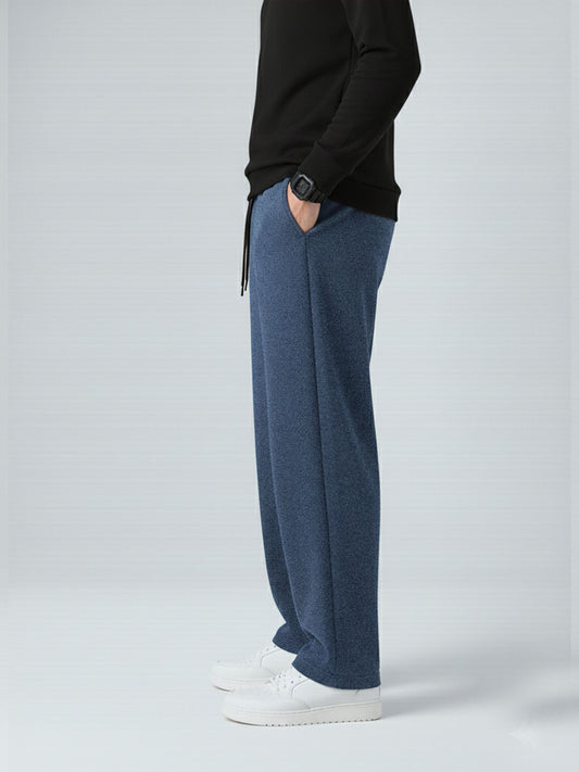 Men's Imported Loose Bottom Steal Blue Trouser