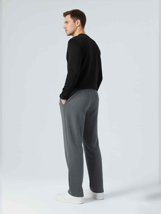 Men's Imported Loose Bottom Dark Grey Trouser