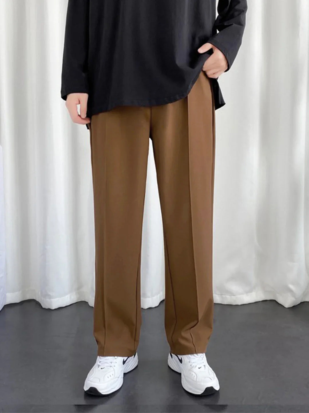 Men's Imported Plated Brown Baggy Joggers