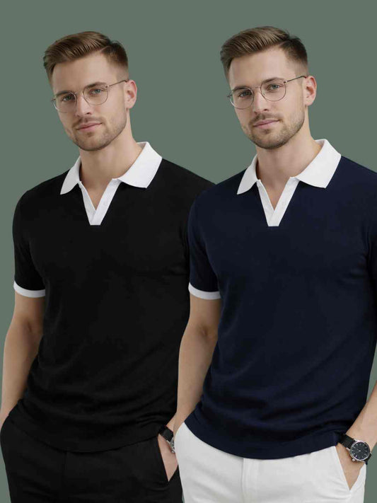 Pack Of 2 Imported Textured Polo
