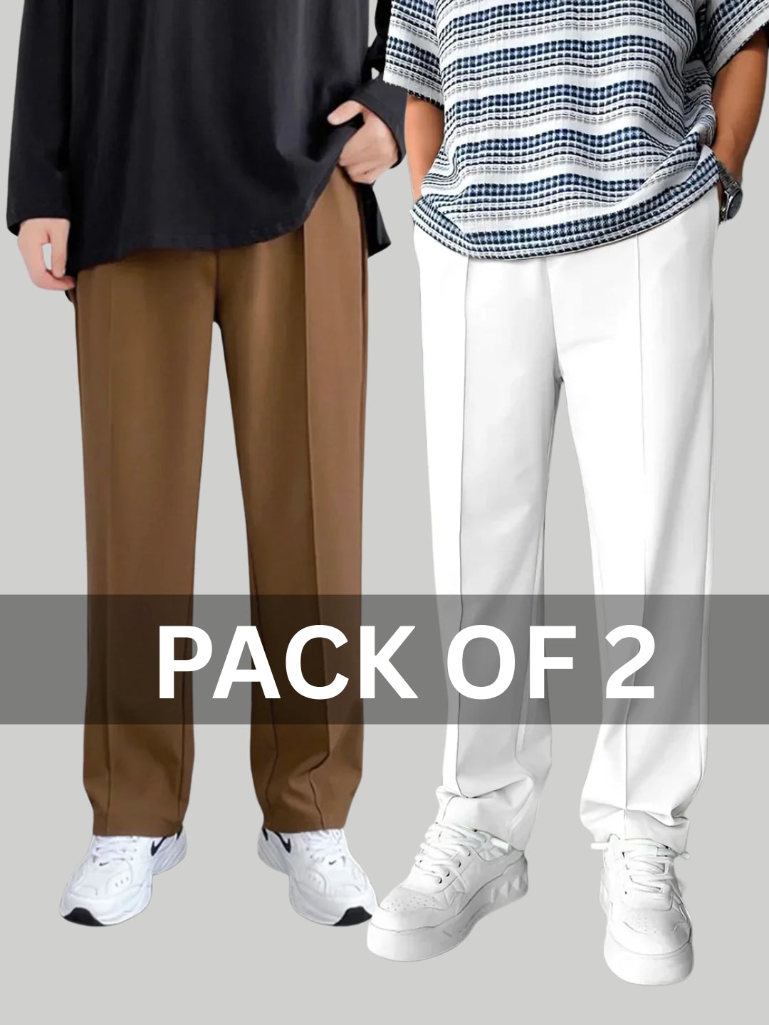 Men's Imported Plated Pack of 2  Baggy Joggers